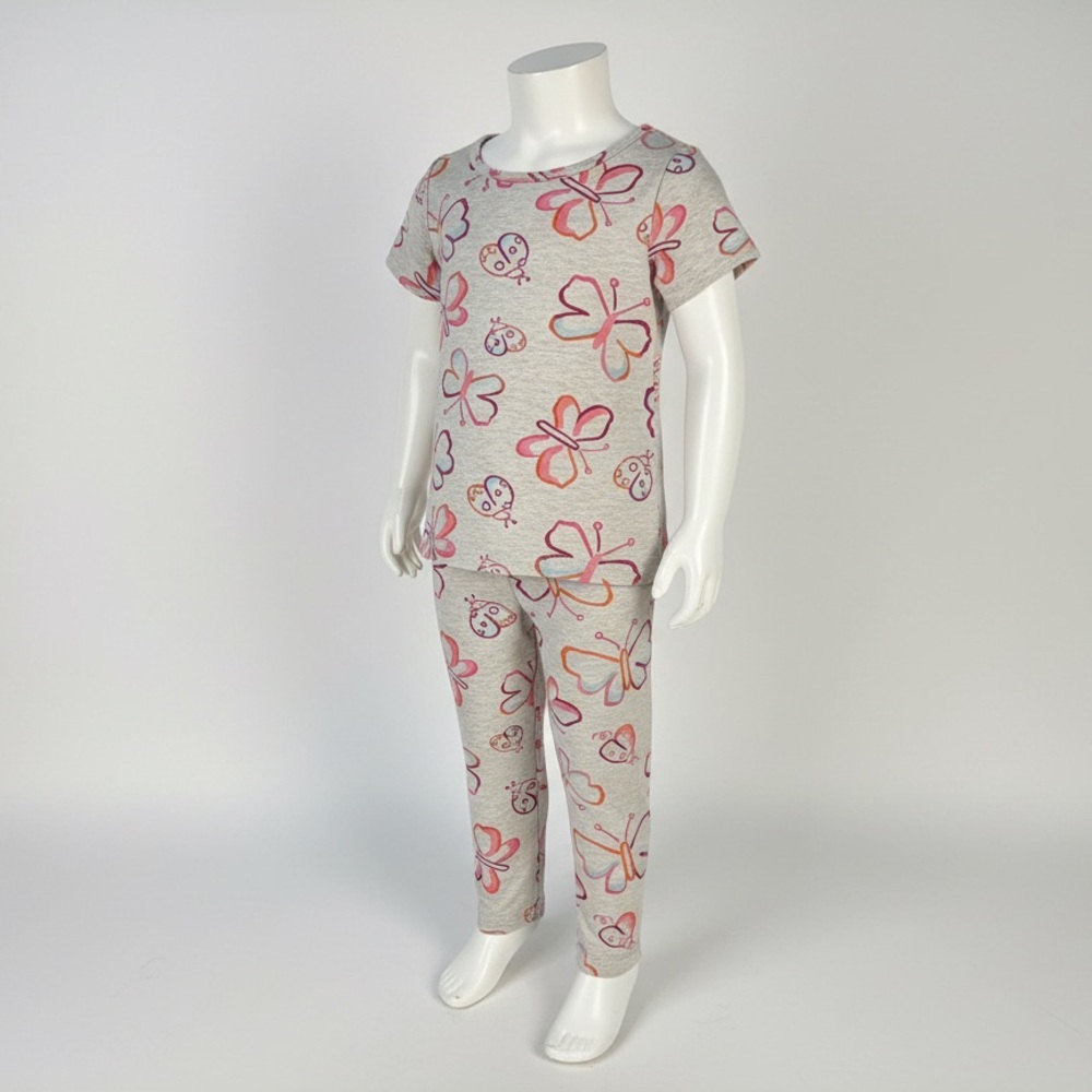 100% Cotton Short Sleeve Butterfly Ladybug PJ Set Girls Size 5T